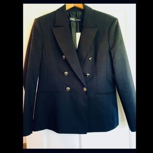 ZARA double breasted black blazer